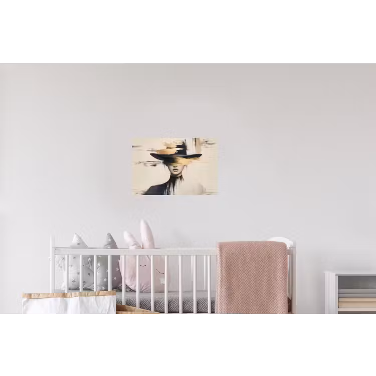 Vrouw - Hoed - Verf Muursticker klein -kinderkamer