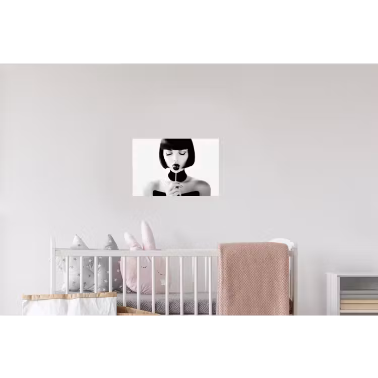 Vrouw - Lolly - Zwart - Wit Muursticker klein -kinderkamer