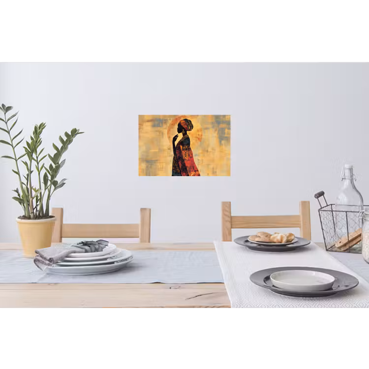Vrouw - Silhouet - Patronen - Sierlijk Muursticker klein -eettafel
