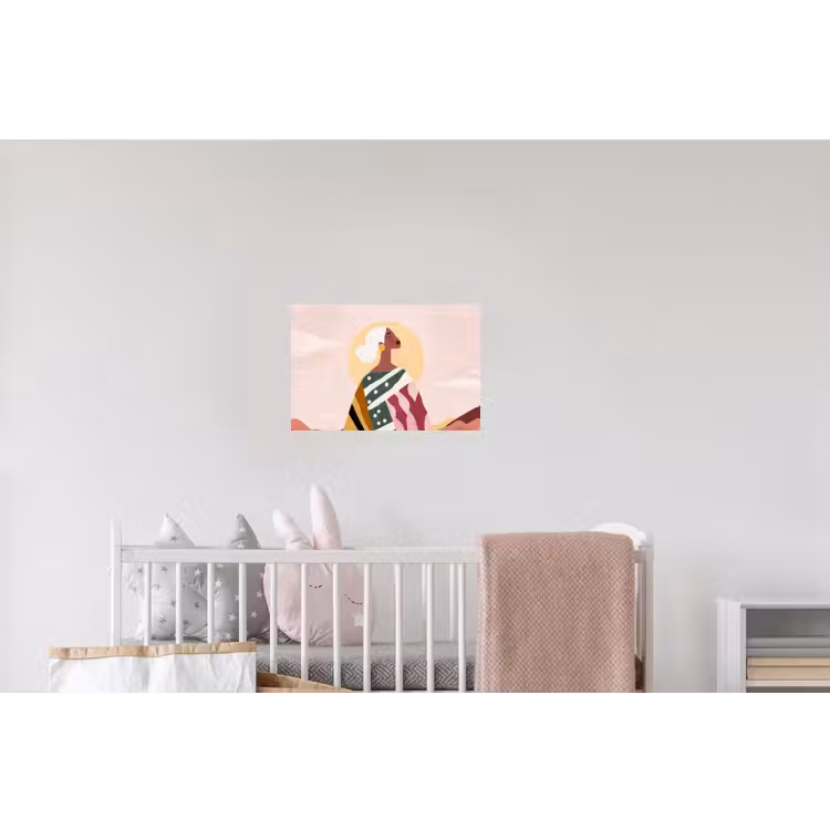 Vrouw - Zon - Kleurrijk Muursticker klein -kinderkamer