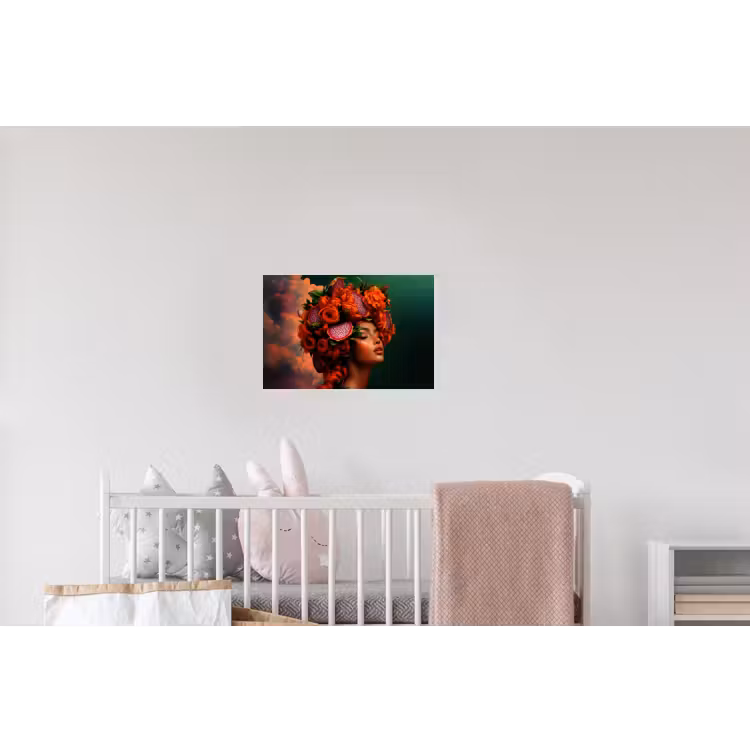 Vrouw - Drankenfruit - Rozen Muursticker klein -kinderkamer