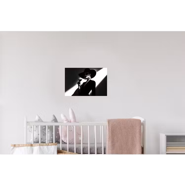 Vrouw - Wijn - Chic Muursticker klein -kinderkamer