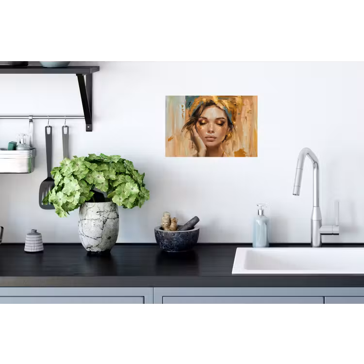 Vrouwen - Portret - Luxe - Goud Muursticker klein -keuken