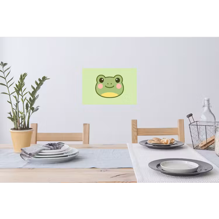 Kikker - Groen - Vriendelijkheid Muursticker klein -eettafel