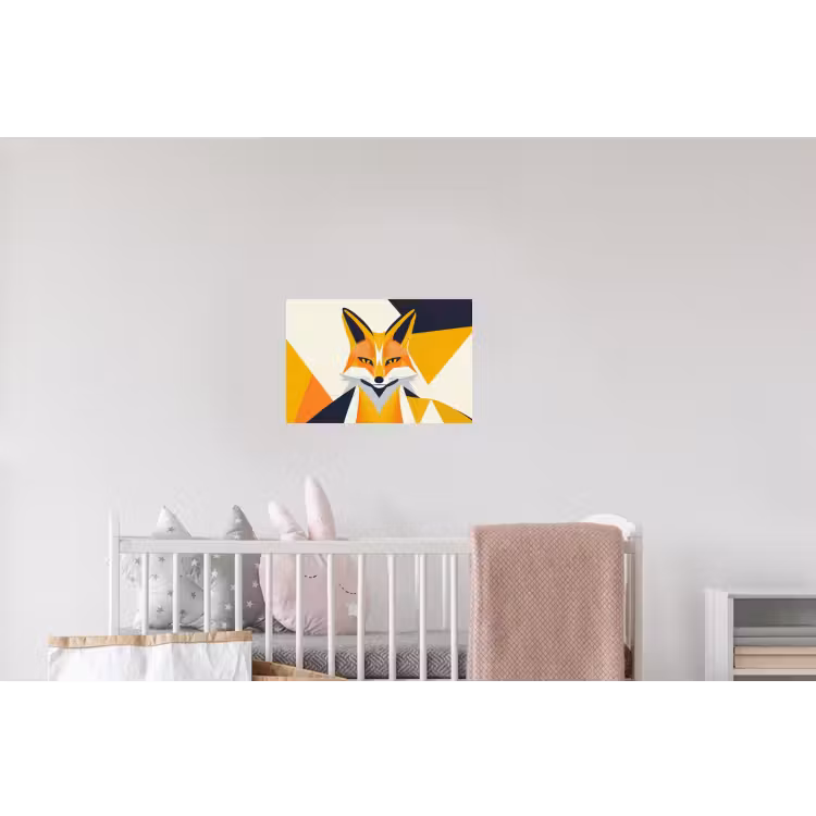 Vos - Oranje - Abstract - Driehoeken Muursticker klein -kinderkamer