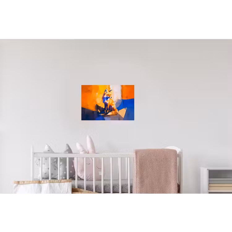 Vos - Oranje - Vormen - Abstract Muursticker klein -kinderkamer