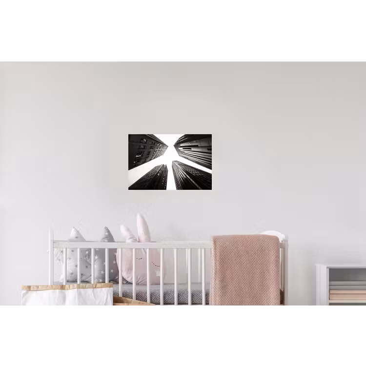 Gebouwen - Lucht - Zwart Muursticker klein -kinderkamer