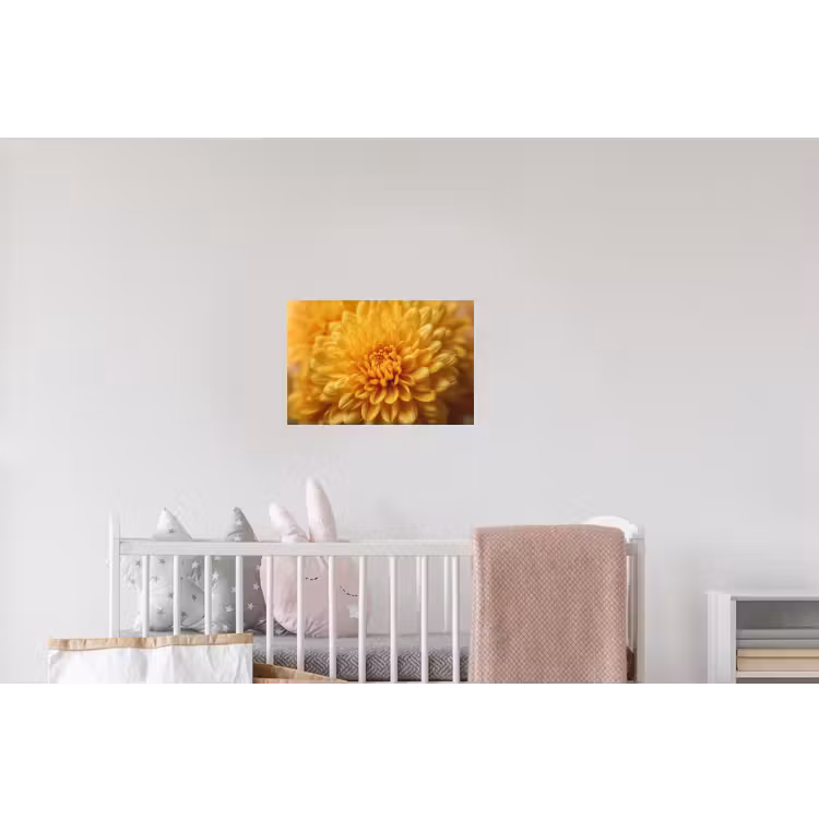 Geel - Chrysant - Zachtheid Muursticker klein -kinderkamer