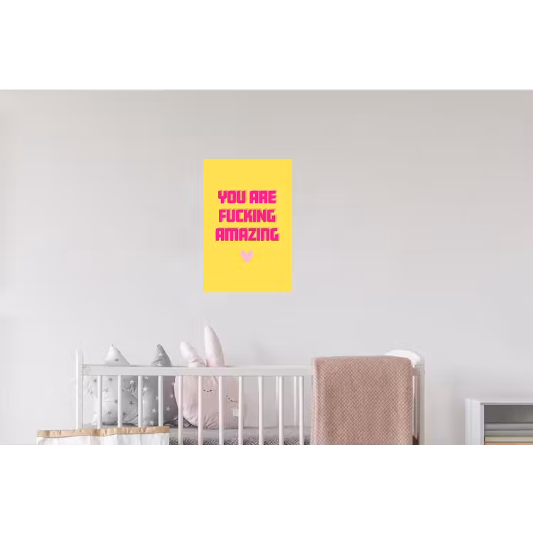 Geel - Valentijn - Tekst Muursticker klein -kinderkamer
