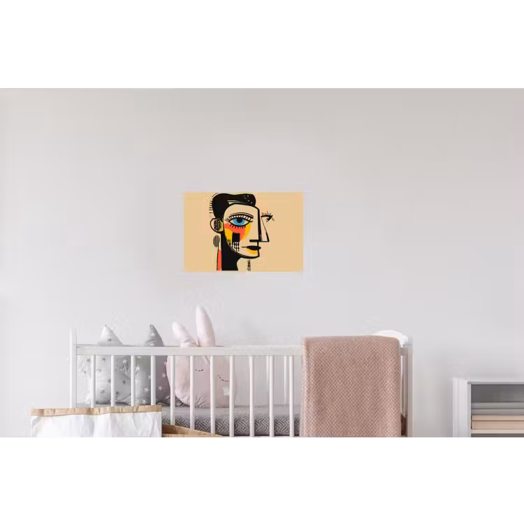 Geometrisch - Felle kleuren - Kubistische stijl Muursticker klein -kinderkamer
