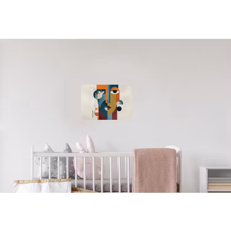 Geometrisch - Strakke vormen - Kleurrijk Muursticker klein -kinderkamer
