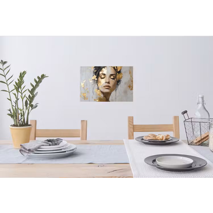 Sierlijk - Vrouw - Goud - Ogen Muursticker klein -eettafel