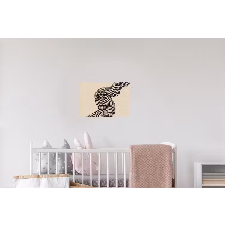 Golvend - Lijnen - Abstract - Silhouet Muursticker klein -kinderkamer