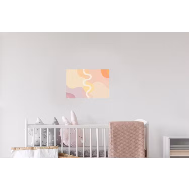 Golvende vormen - Abstract - pastel Muursticker klein -kinderkamer