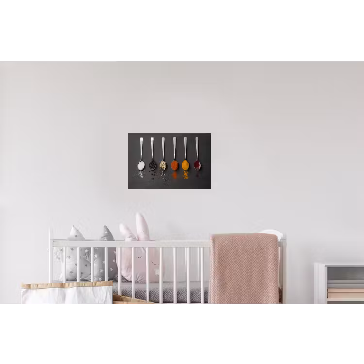Specerijen - Lepels - Tafel - Rustiek - Kruiden Muursticker klein -kinderkamer