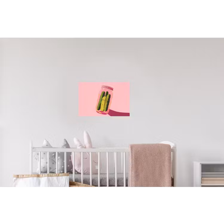 Augurken - Pot - Schaduw - Roze Muursticker klein -kinderkamer