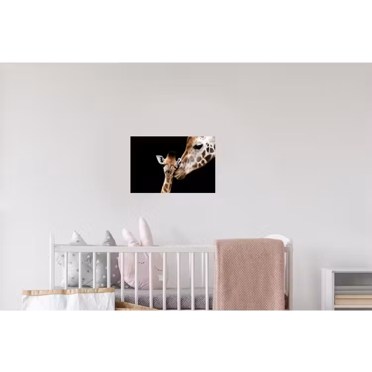 Giraffe - Dieren - Zwart - Portret - Dieren Muursticker klein -kinderkamer