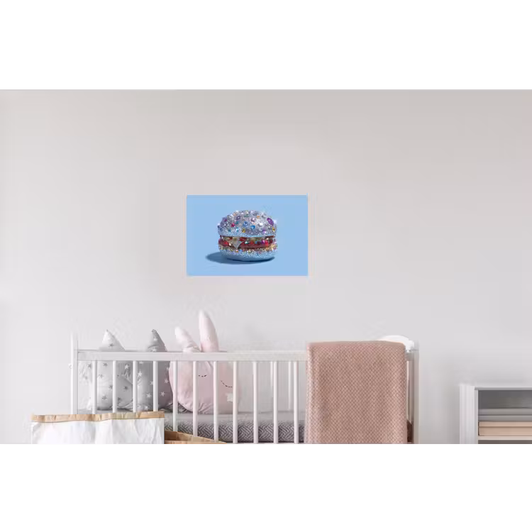 Glitters - Hamburger - Blauw Muursticker klein -kinderkamer