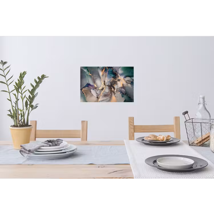 Goud - Blauw - Marmer Muursticker klein -eettafel