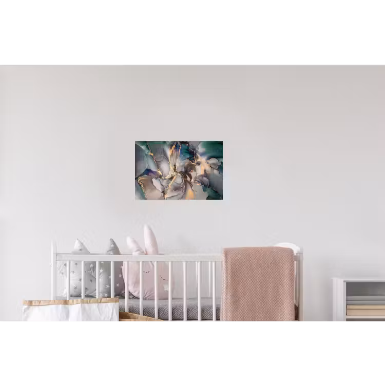 Goud - Blauw - Marmer Muursticker klein -kinderkamer