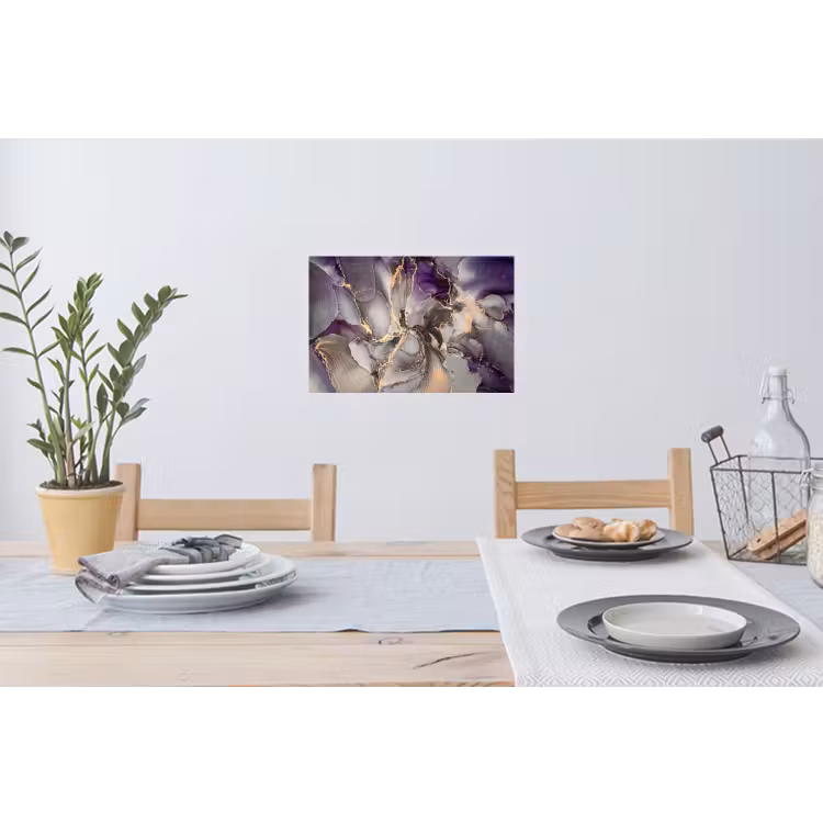 Goud - Paars - Marmer Muursticker klein -eettafel
