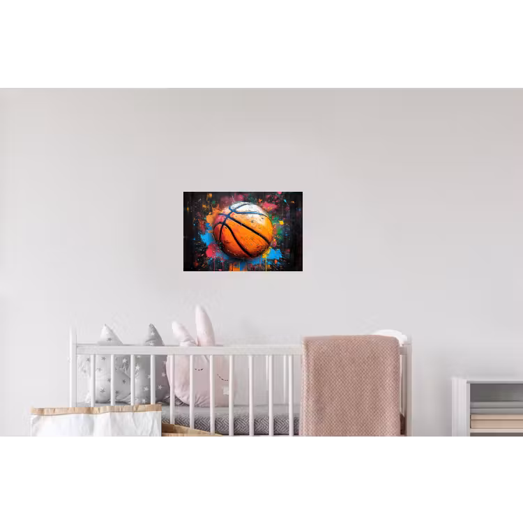 Graffiti - Basketbal - Verf - Sport Muursticker klein -kinderkamer