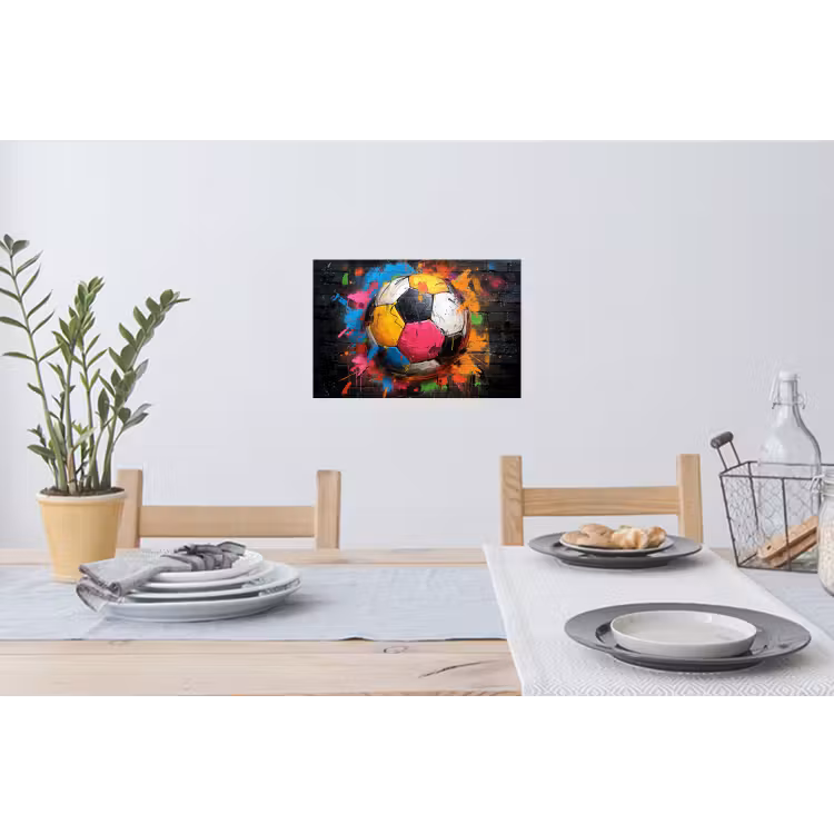 Graffiti - Voetbal - Muur - Street art - Sport Muursticker klein -eettafel
