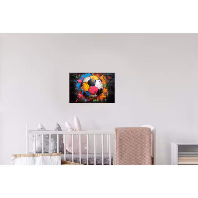 Graffiti - Voetbal - Muur - Street art - Sport Muursticker klein -kinderkamer