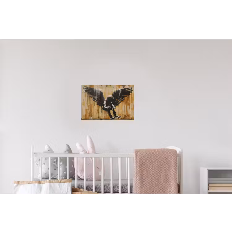 Graffiti - Kunst - Vleugels - Street art - Banksy Muursticker klein -kinderkamer