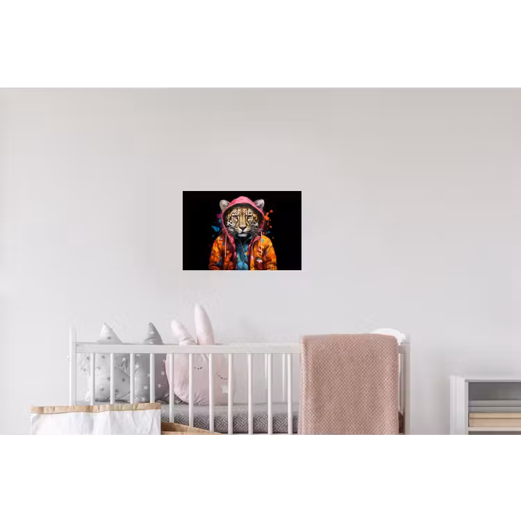 Graffiti - Luipaard - Zwart - Jas Muursticker klein -kinderkamer