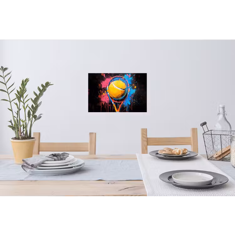 Graffiti - Tennis - Sport - Racket Muursticker klein -eettafel