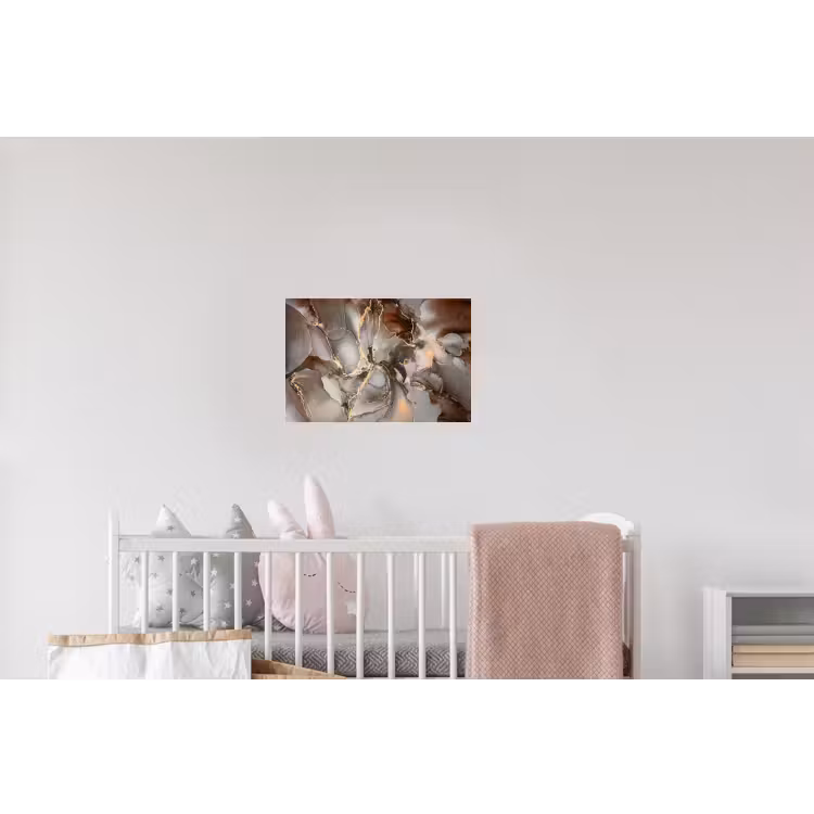Grijs - Goud - Marmer - Marmerlook Muursticker klein -kinderkamer