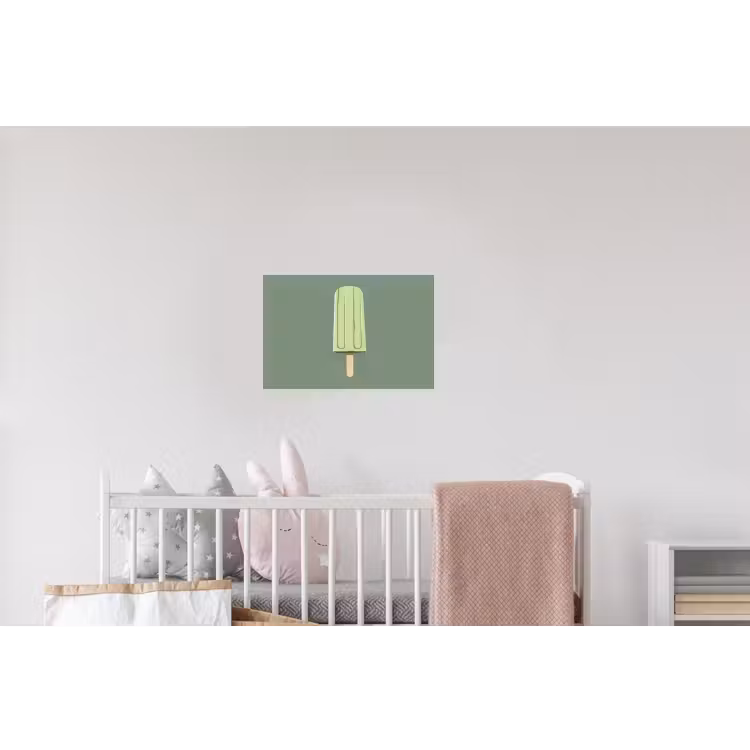 Groen - Waterijsje - Stokje - Illustratie Muursticker klein -kinderkamer