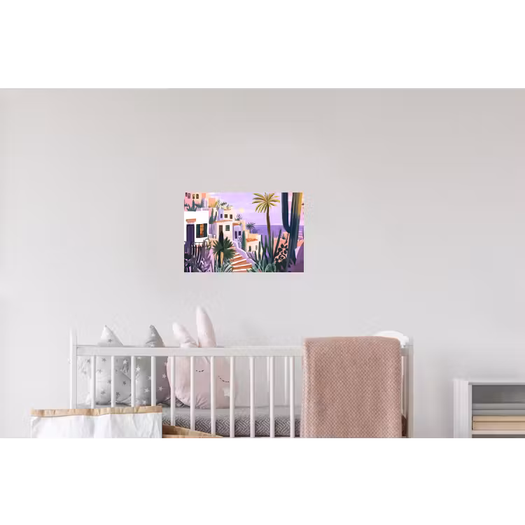 Huizen - Minimalistisch - Palmbomen - Kust Muursticker klein -kinderkamer
