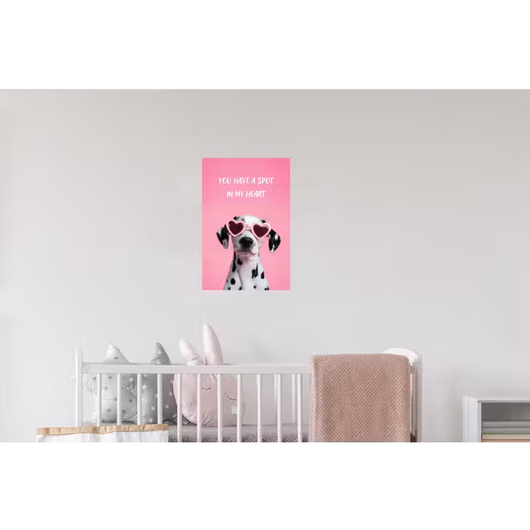 Hartjes - Hond - Valentijn - Roze Muursticker klein -kinderkamer