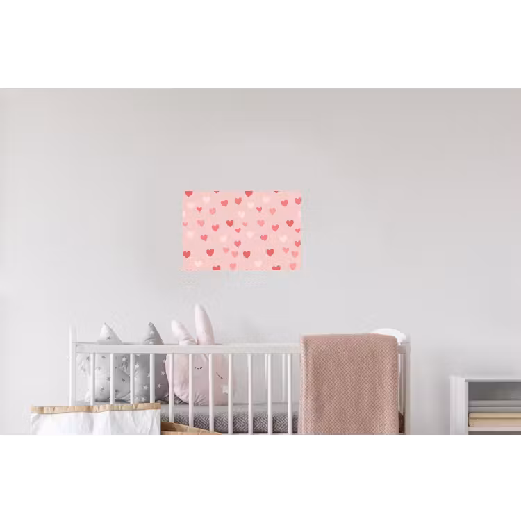 Hartjes - Patroon - Roze - Eenvoudig Muursticker klein -kinderkamer