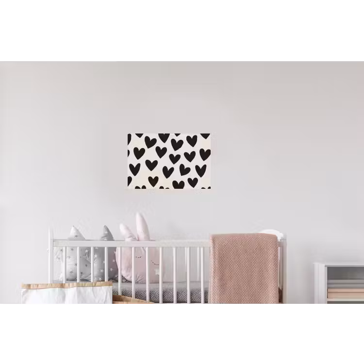 Hartjes - Zwart - Beige Muursticker klein -kinderkamer