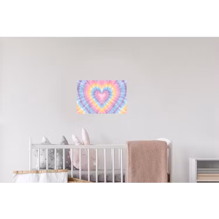 Hartvorm - Pastelkleuren - Tie Dye Muursticker klein -kinderkamer