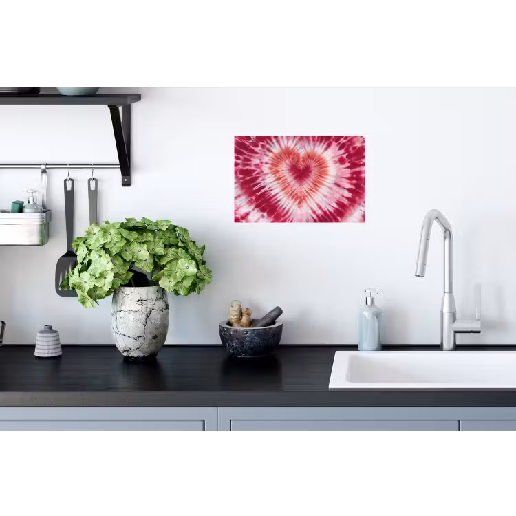 Hartvorm - Roze - Tie dye Muursticker klein -keuken