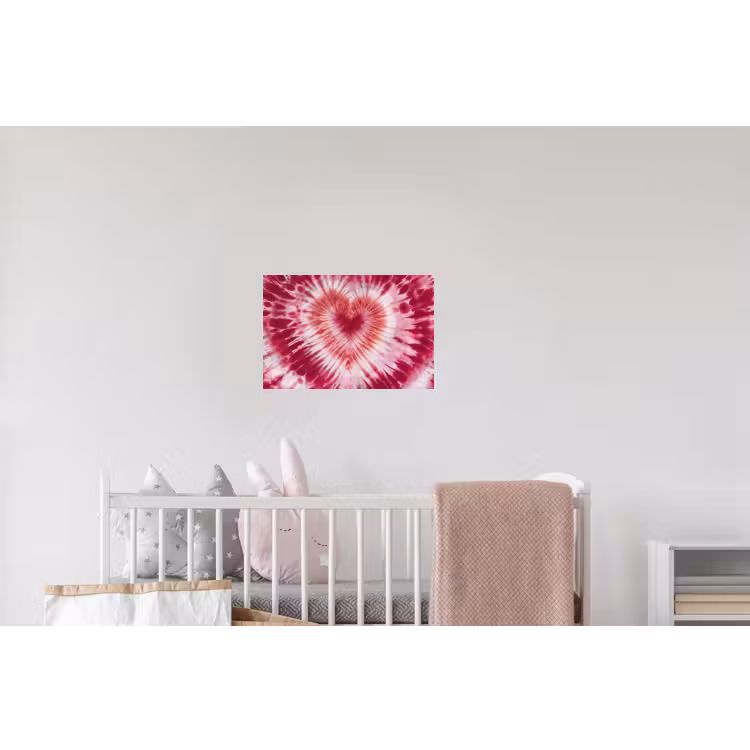 Hartvorm - Roze - Tie dye Muursticker klein -kinderkamer