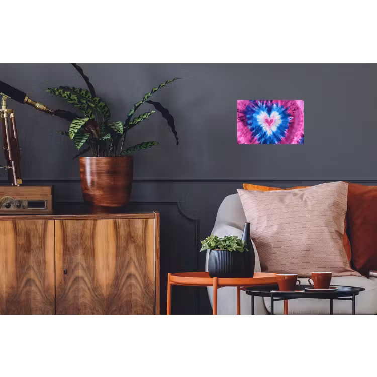 Hartvormig - Tie dye - Paars Muursticker klein -kamerbank