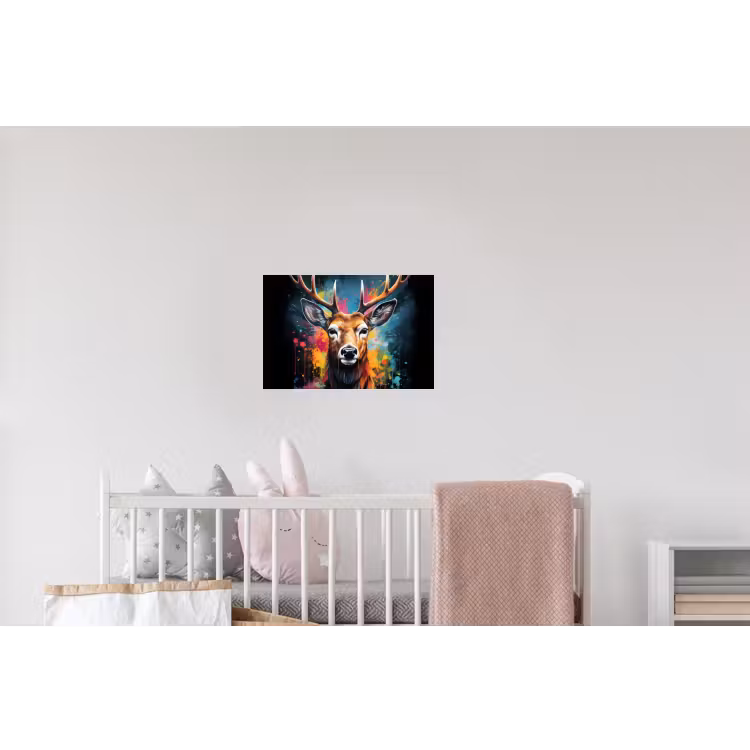Hert - Graffiti - Dieren - Kleuren Muursticker klein -kinderkamer