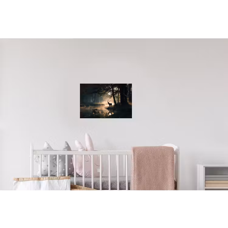 Hert - Bosbeek - Mystiek Muursticker klein -kinderkamer
