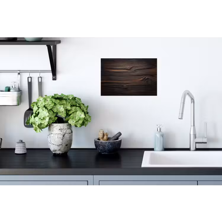 Hout - Grillige nerven Muursticker klein -keuken