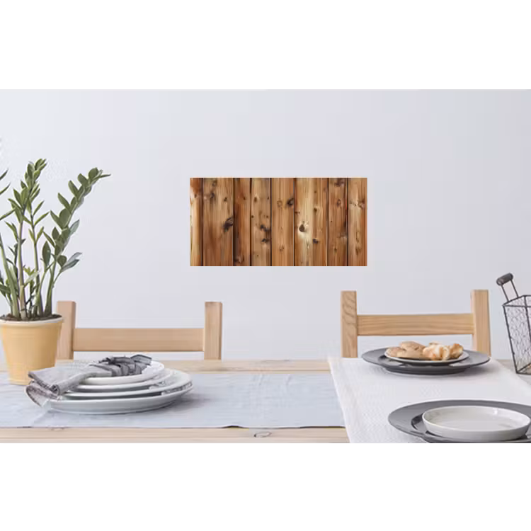 Hout - Planken - Bruin Muursticker klein -eettafel