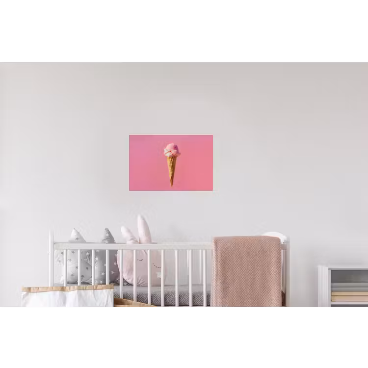 Hoorntje - Schepijs - Roze Muursticker klein -kinderkamer