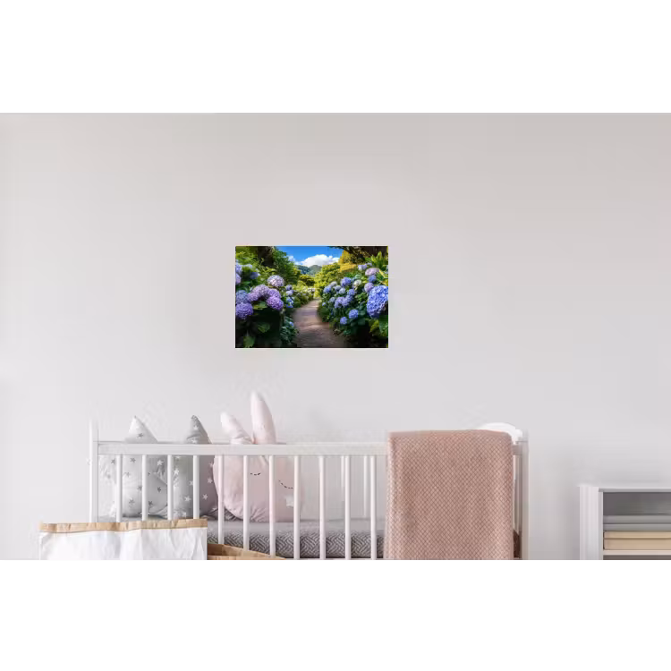 Hortsensia - Pad - Bloemen Muursticker klein -kinderkamer