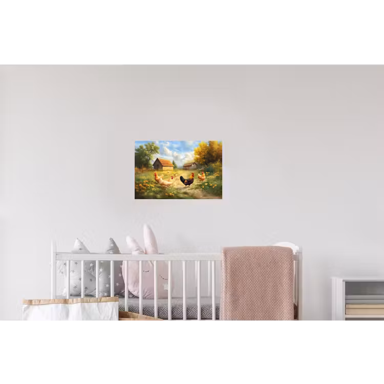 Kippen - Landelijke rust - Natuur Muursticker klein -kinderkamer