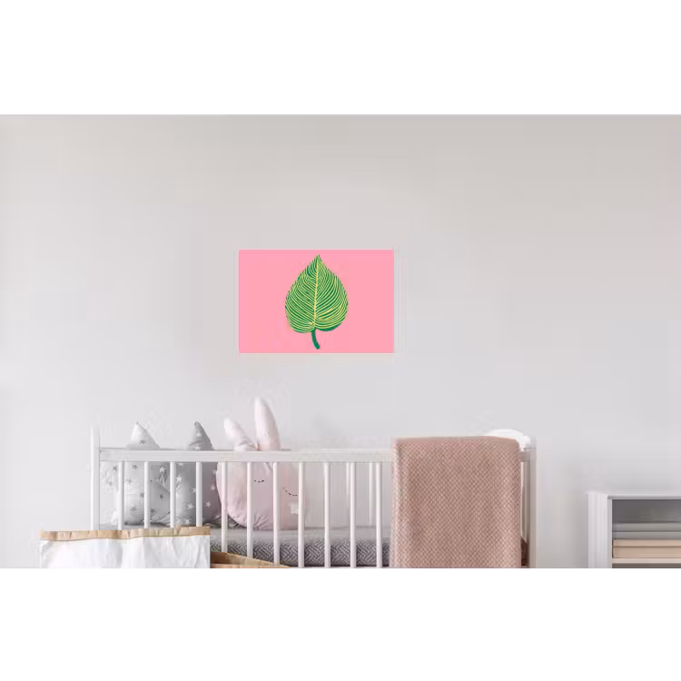 Illustratie - Blad - Minimalistisch - Groen Muursticker klein -kinderkamer