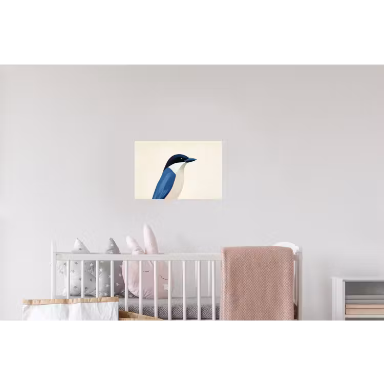 Illustratie - Blauw - Vogel Muursticker klein -kinderkamer